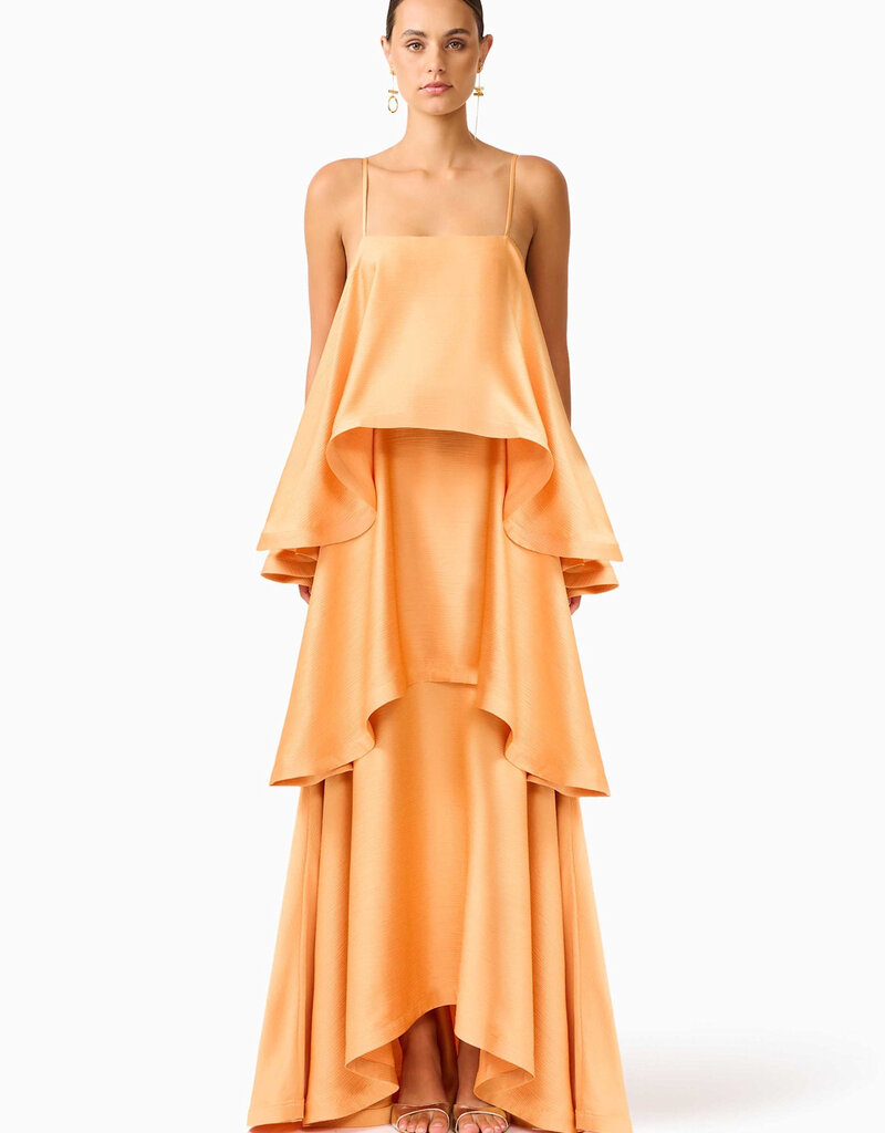 Elliatt Tilly Tiered Textured Satin Maxi Dress