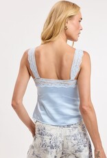 Sagel Satin Wide Lace Strap Cami Top