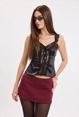 Sagel Satin Wide Lace Strap Cami Top