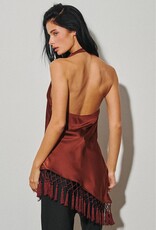 Ingrid Asymmetrical Fringe Halter Top