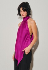 Georgetta Satin Asymmetrical Open Back Top