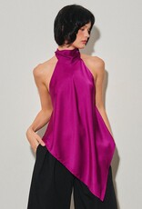 Georgetta Satin Asymmetrical Open Back Top