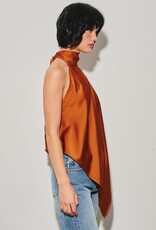 Georgetta Satin Asymmetrical Open Back Top