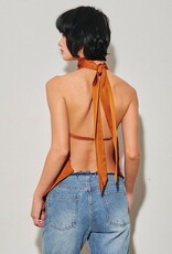 Georgetta Satin Asymmetrical Open Back Top