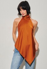 Georgetta Satin Asymmetrical Open Back Top