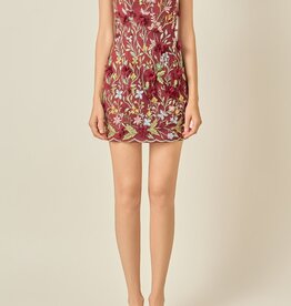 Hazel Strapless 3D Floral Mini Dress