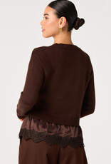 ASTR Juliette Mixed Media Lace Trim Sweater
