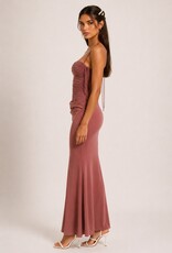 Cailin Mesh Bodice Drape Front Maxi Dress