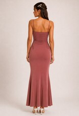 Cailin Mesh Bodice Drape Front Maxi Dress