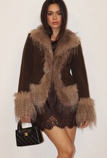 Fernanda Faux Suede Faux Fur Jacket