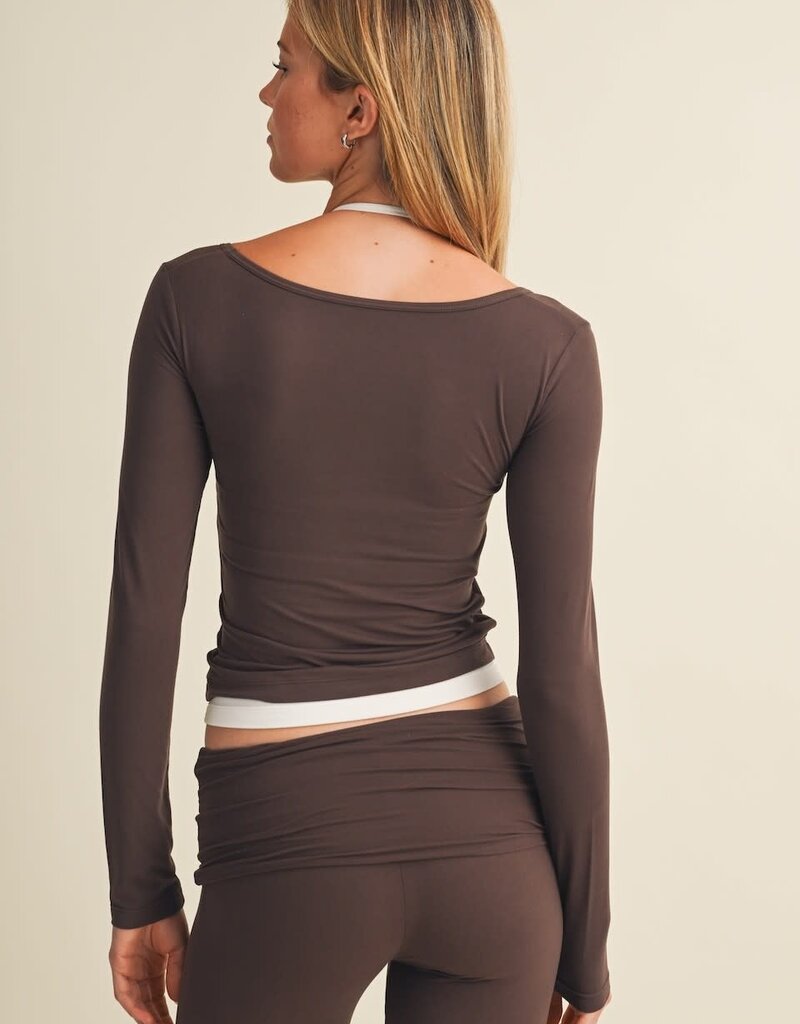 GLO Soft Knit Double Layered Long Sleeve Top