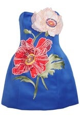 Jovie Vintage Floral Embroidered Strapless Mini Dress