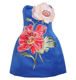Jovie Vintage Floral Embroidered Strapless Mini Dress