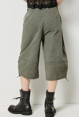 Pleated Jorts with Toggle Detail