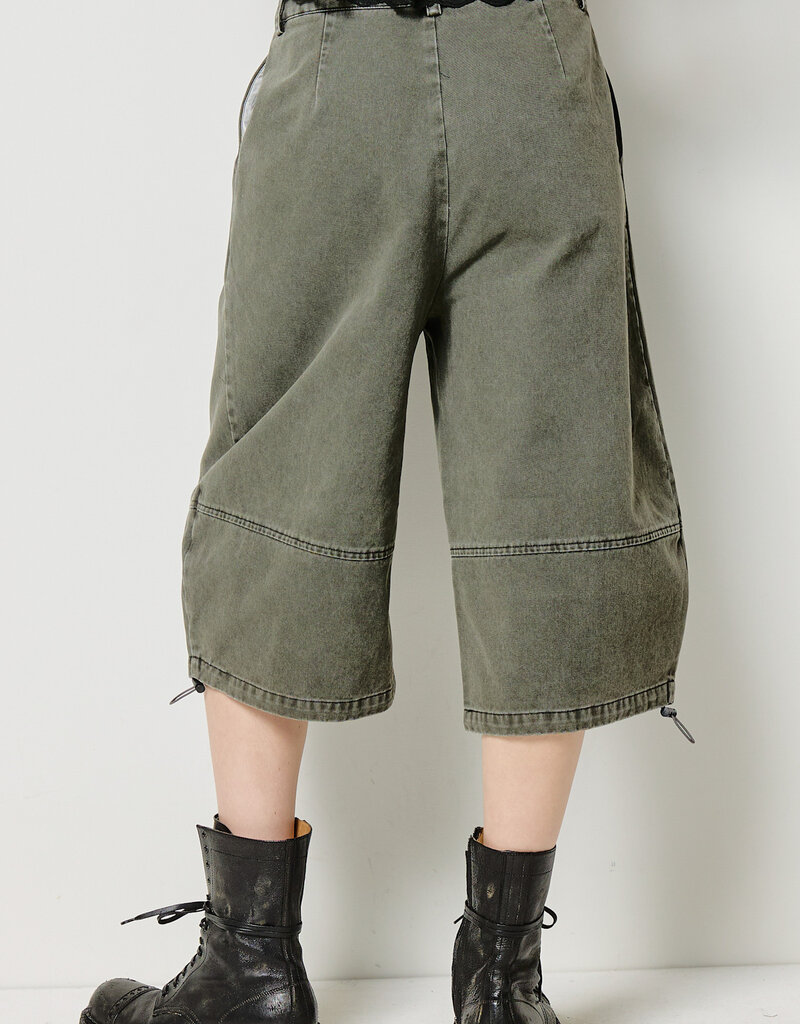 Pleated Jorts with Toggle Detail