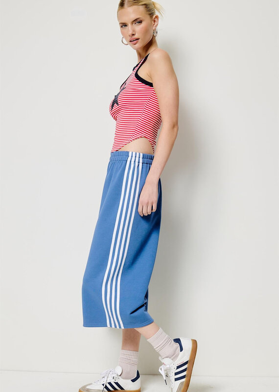 Sporty Side Striped Baggy Fleece Longline Shorts