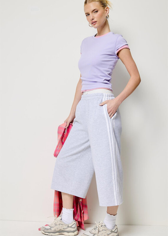 Sporty Side Striped Baggy Fleece Longline Shorts