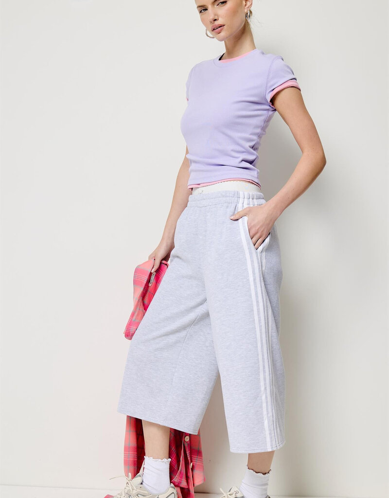 Sporty Side Striped Baggy Fleece Longline Shorts