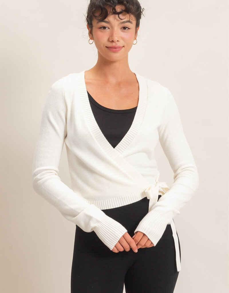 Wrap Knit Long Sleeve Sweater