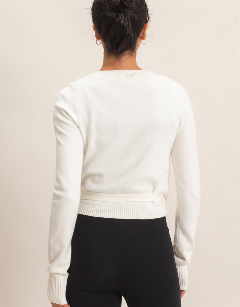 Wrap Knit Long Sleeve Sweater