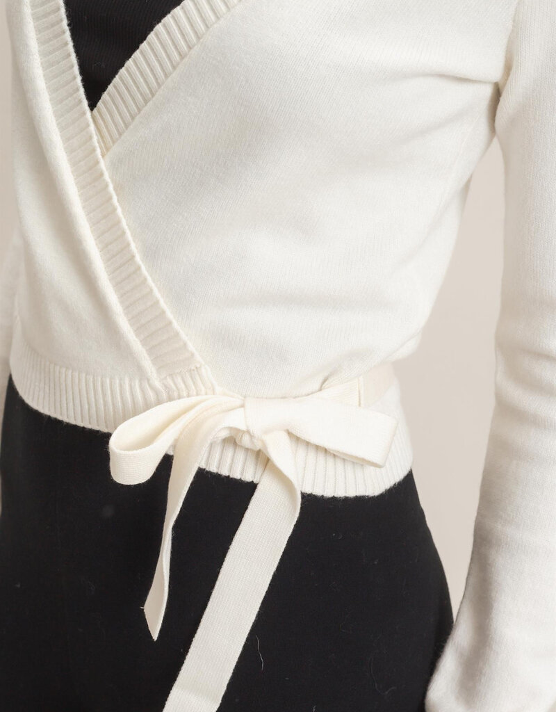 Wrap Knit Long Sleeve Sweater