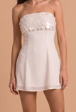 Daphne Shell Disc Trim Strapless Mini Dress