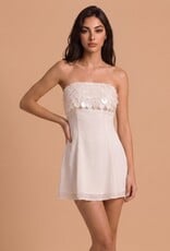 Daphne Shell Disc Trim Strapless Mini Dress
