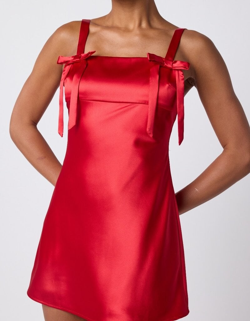 Lulu's Alix Bow Strap Mini Dress