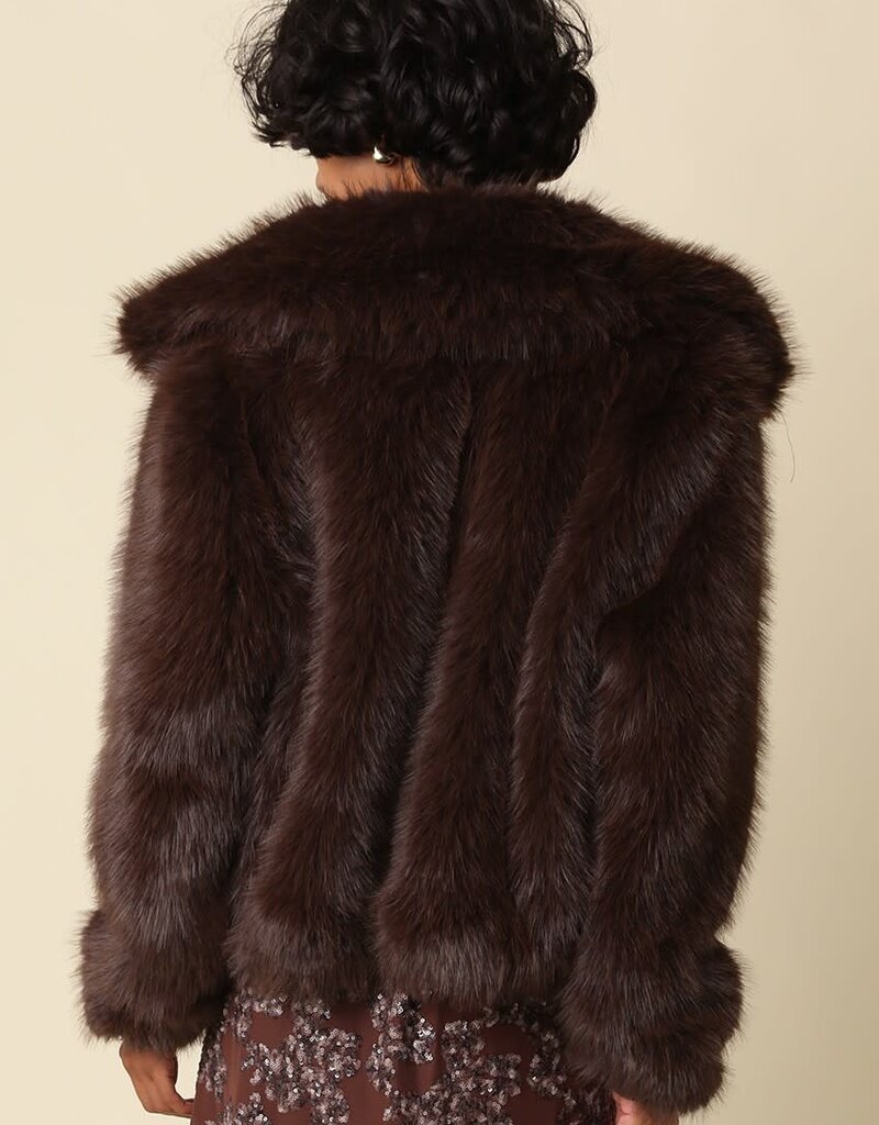 Faux Fur Zip Up Jacket