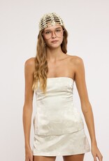 Romee Satin Floral Jacquard Skort Mini Skirt