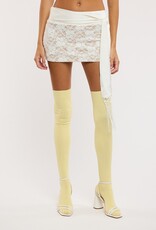 Amber Lace Mesh Fringe Tie Skort Mini Skirt