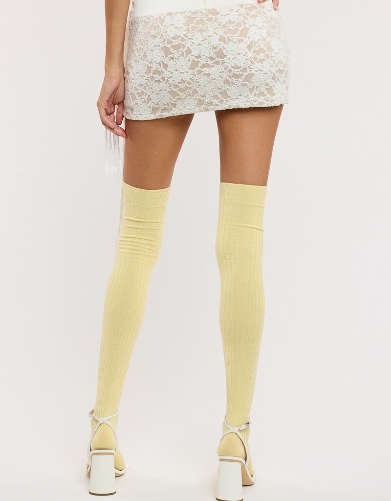 Amber Lace Mesh Fringe Tie Skort Mini Skirt