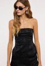Romee Satin Floral Jacquard Strapless Top