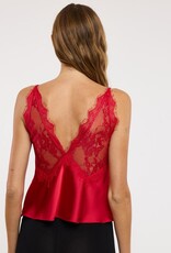 Francie Satin Lace V Neck Top