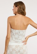 Amber Lace Mesh Underwire Strapless Top