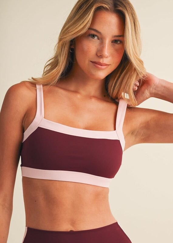 GLO Contrast Color Block Sports Bra