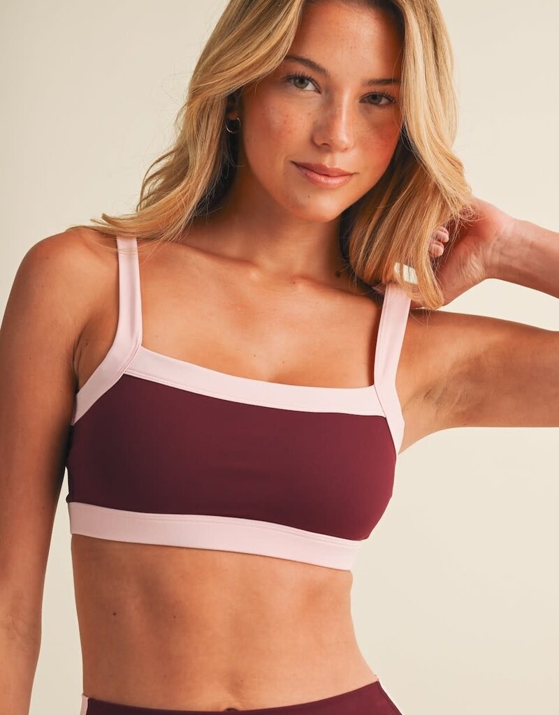 GLO Contrast Color Block Sports Bra