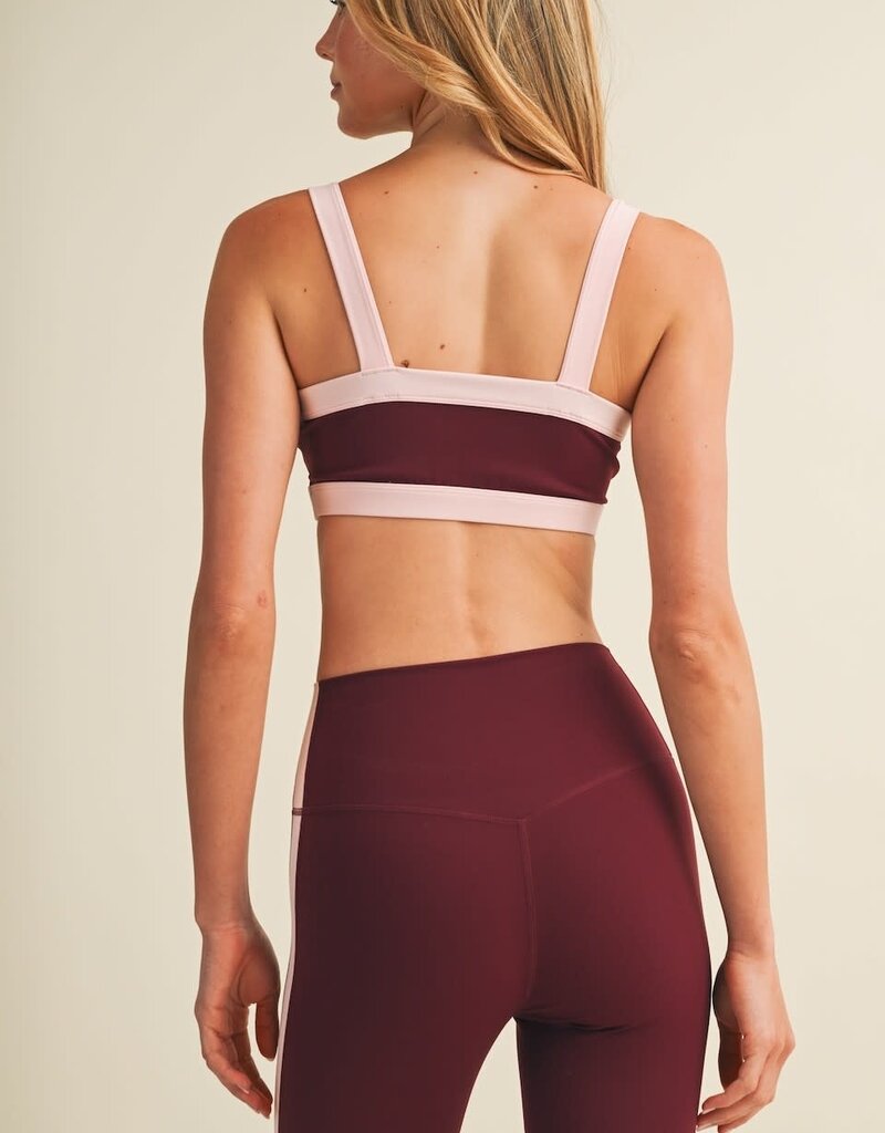 GLO Contrast Color Block Sports Bra