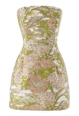 Monique Floral Jacquard Strapless Mini Dress