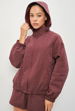 Micro Grid Funnel Neck Track Jacket