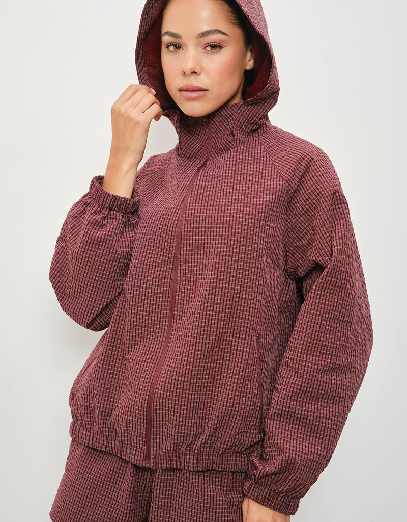 Micro Grid Funnel Neck Track Jacket