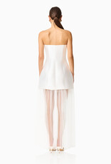 Oleander 3d Floral Strapless Maxi Dress