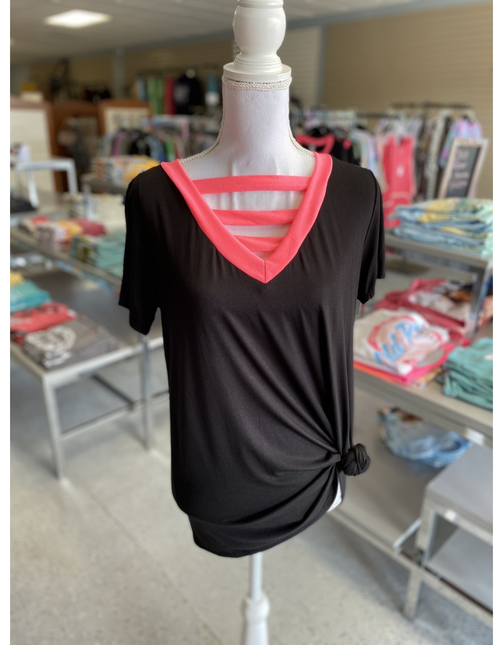 Black and Hot Pink Top