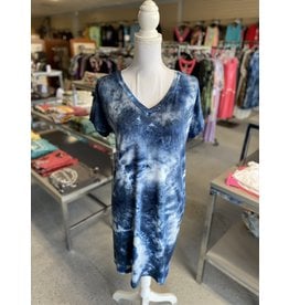 Navy Tie-Dye Dress