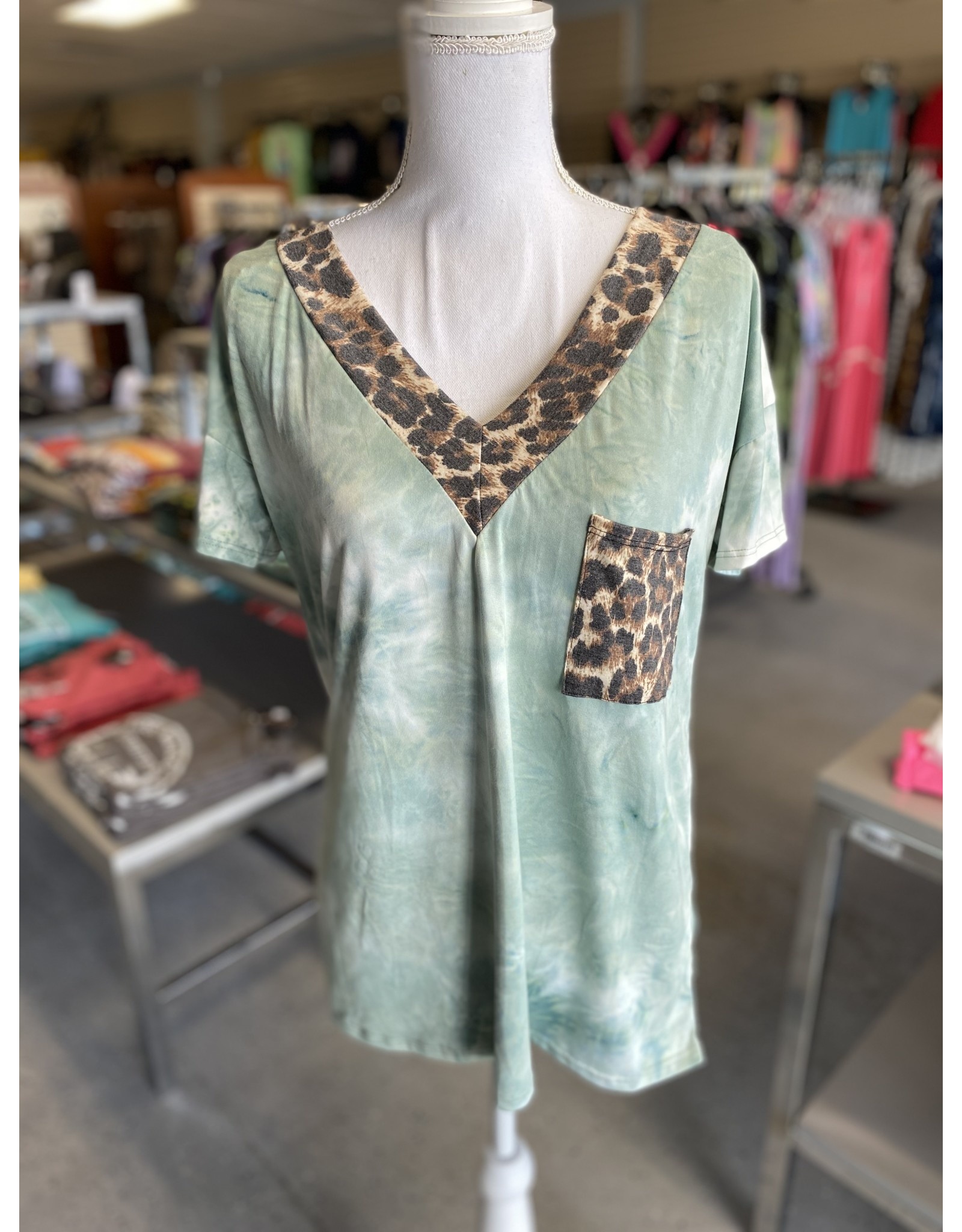 Tie Dye and Cheetah top