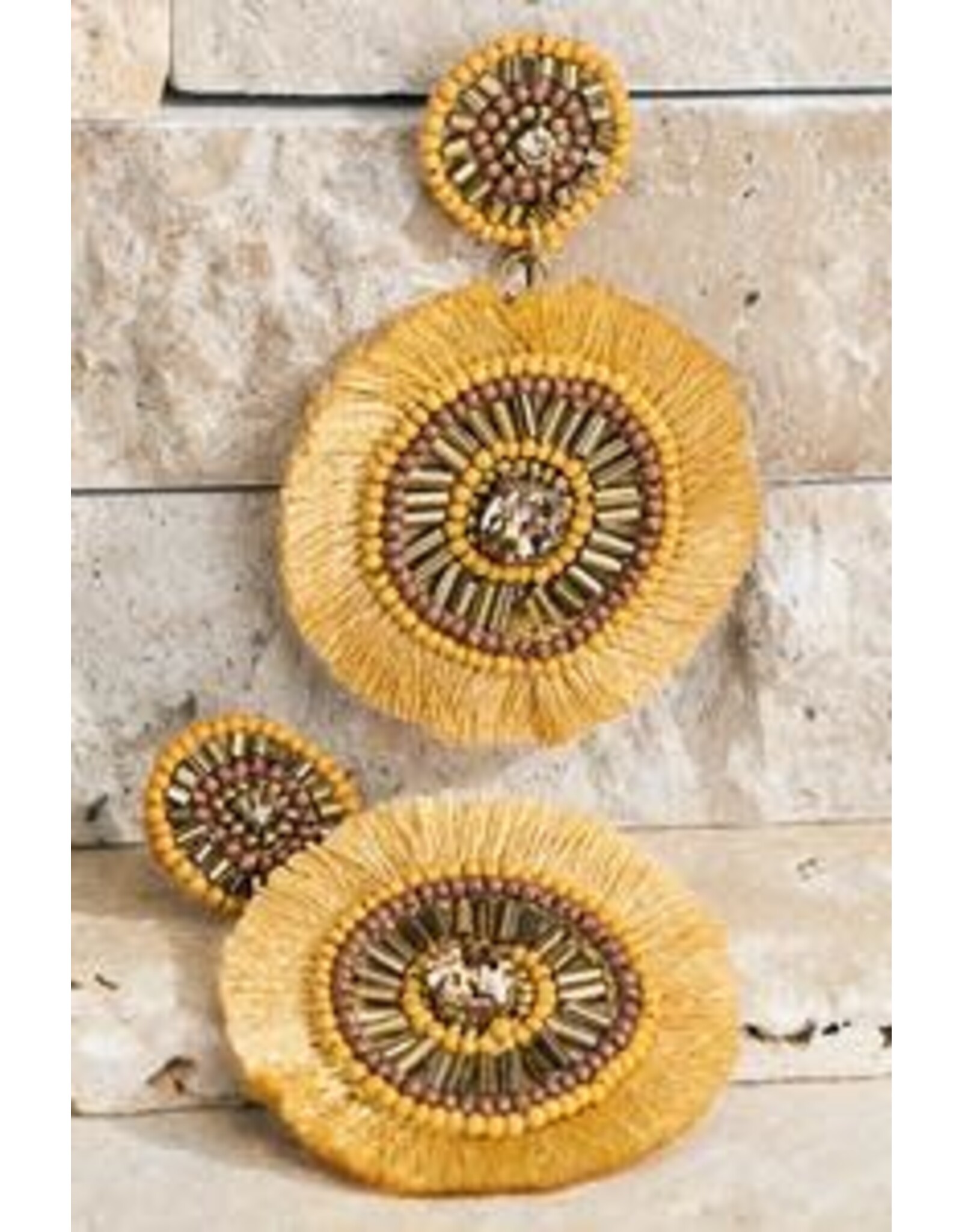 Mustard Disc Earrings