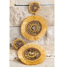 Mustard Disc Earrings