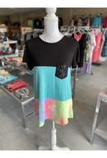 Color Block Tie Dye Top