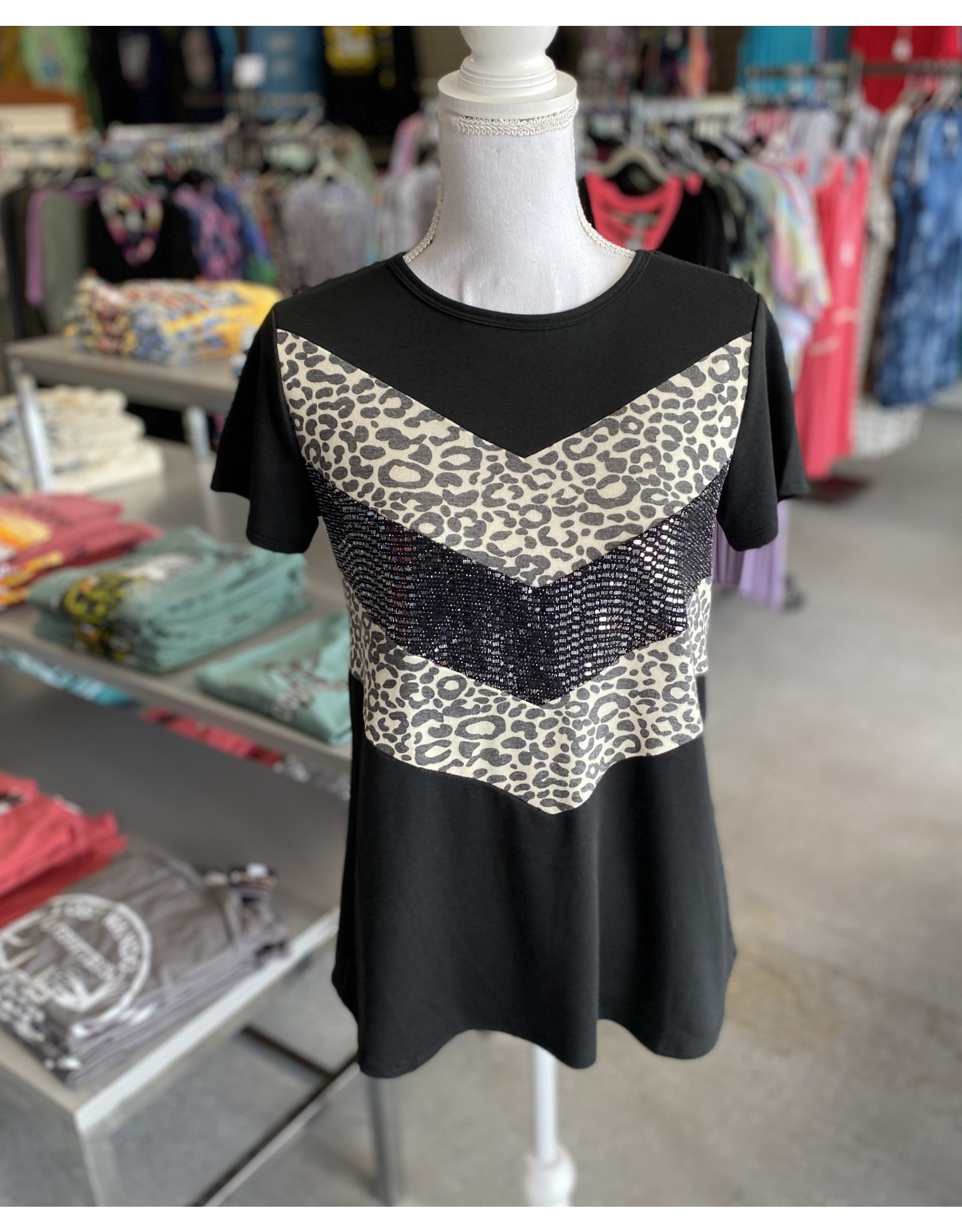 Black Rhinestone Top