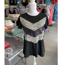 Black Rhinestone Top